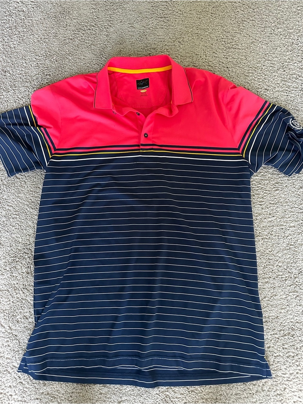 Greg Norman  Striped Polo